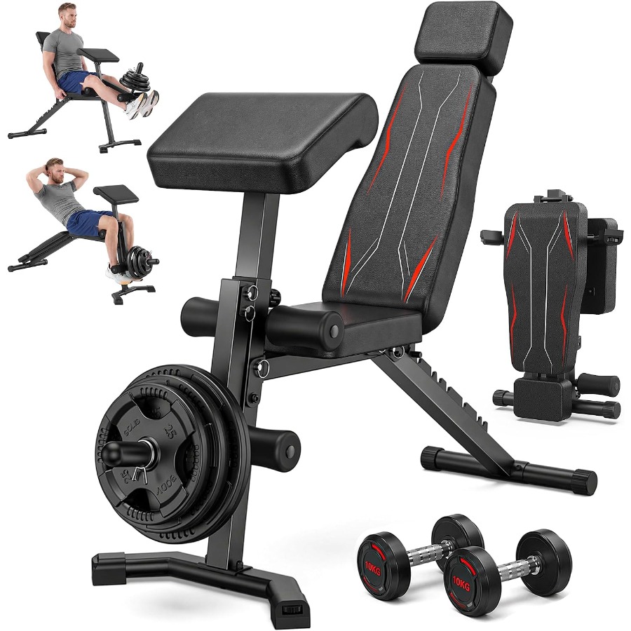 Home Gym Leg Extension - Adjustable Weight Bench with Leg Extension