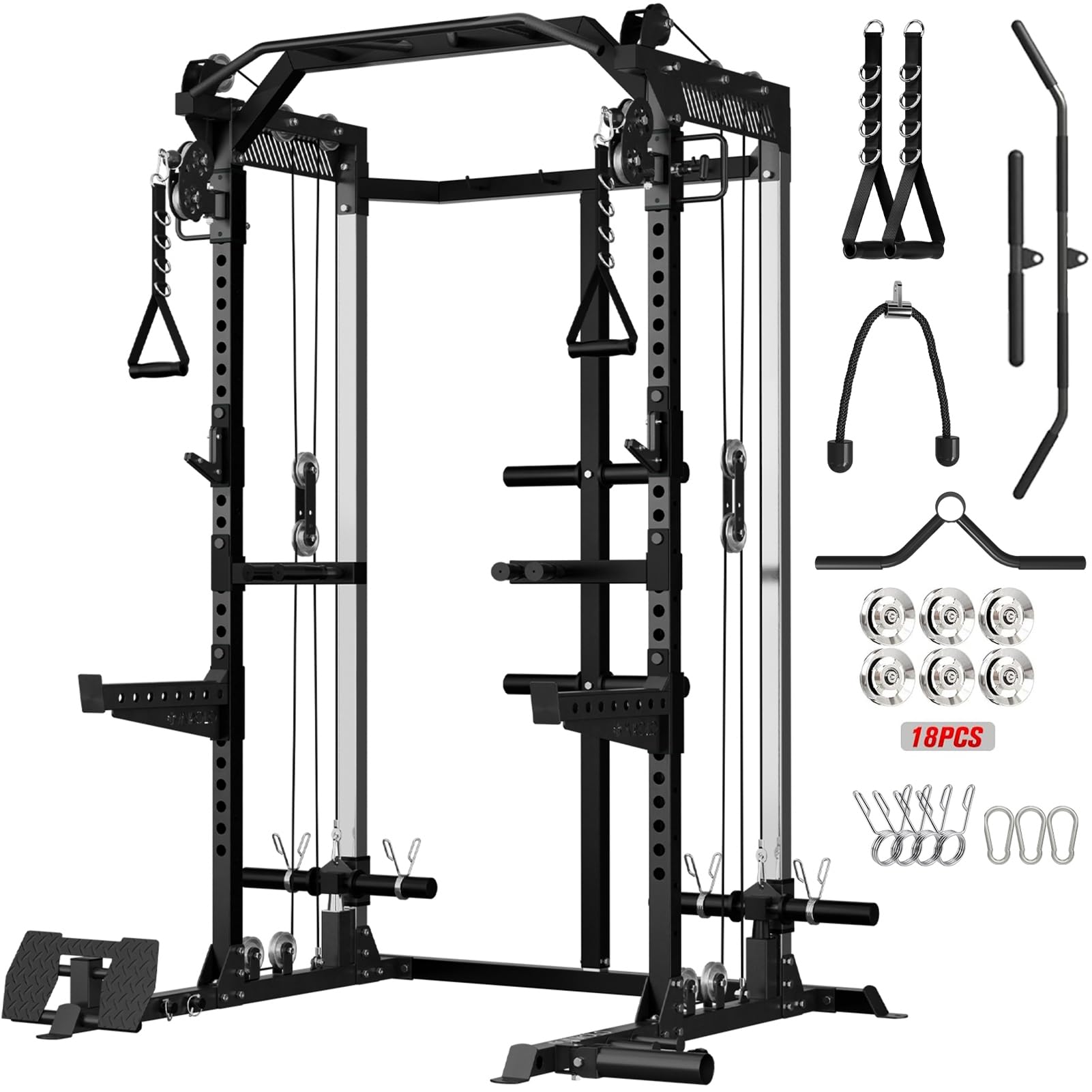 Home Gym With Leg Press - Mikolo HR06 Power Cage with Aluminum
