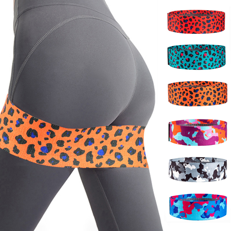 Leg Home Gym Workout - Leopard Print Booty Bands, Non-Slip Fabric