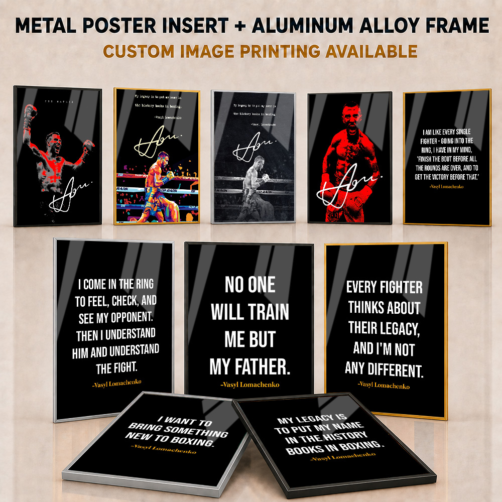 Home Gym Custom - Vasiliy Lomachenko Framed Aluminum Metal Poster
