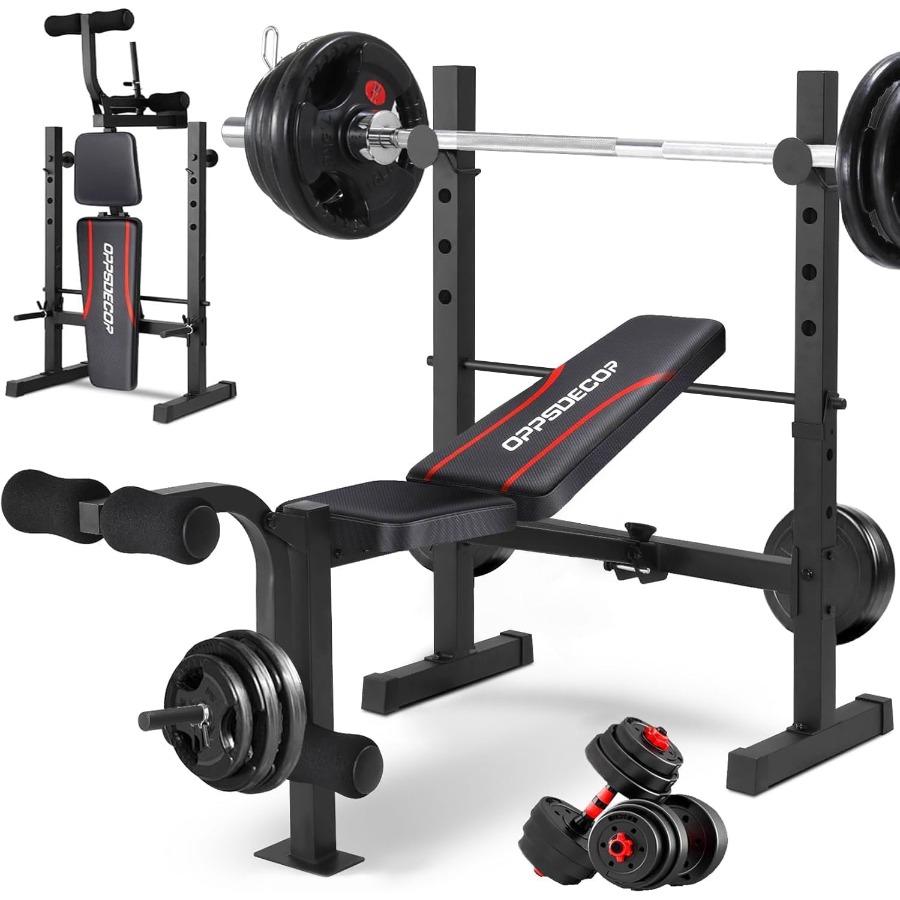 Home Gym With Leg Press - Weight Bench Set for Home Gym,