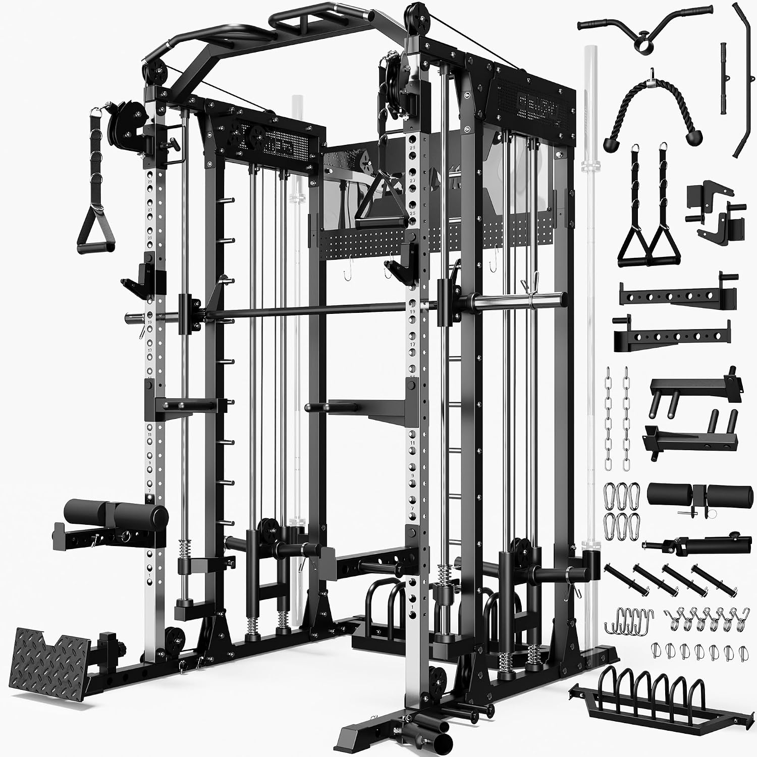Home Gym With Leg Press - SM4 Smith Machine with Dual Pulley
