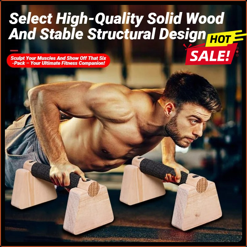 Home Gym Hyrox - Wooden Push-up Bar Stands 1 Pair