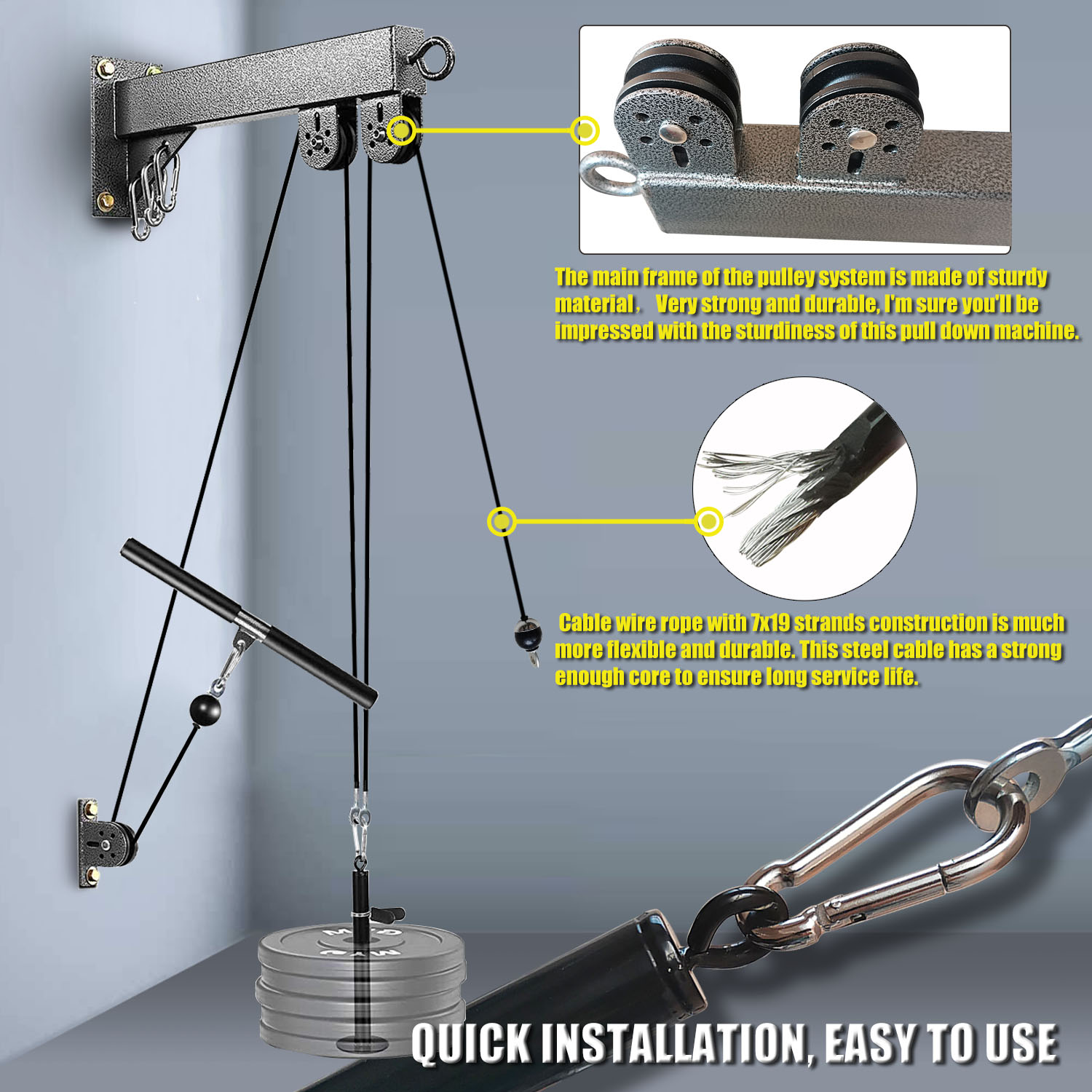 Fitness Wall Mounted Pulley Sy - огляд і ціна Lat Pulldown Cable