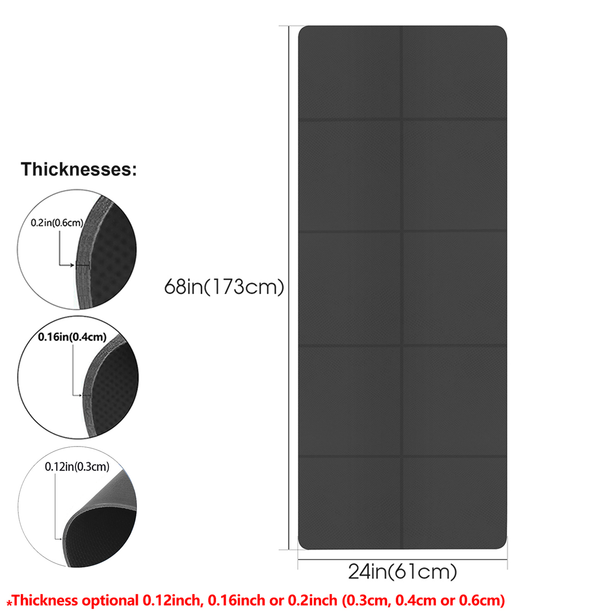 Foldable Yoga Mat Black Eco Fr - огляд і ціна Gymnastics Mat Thick