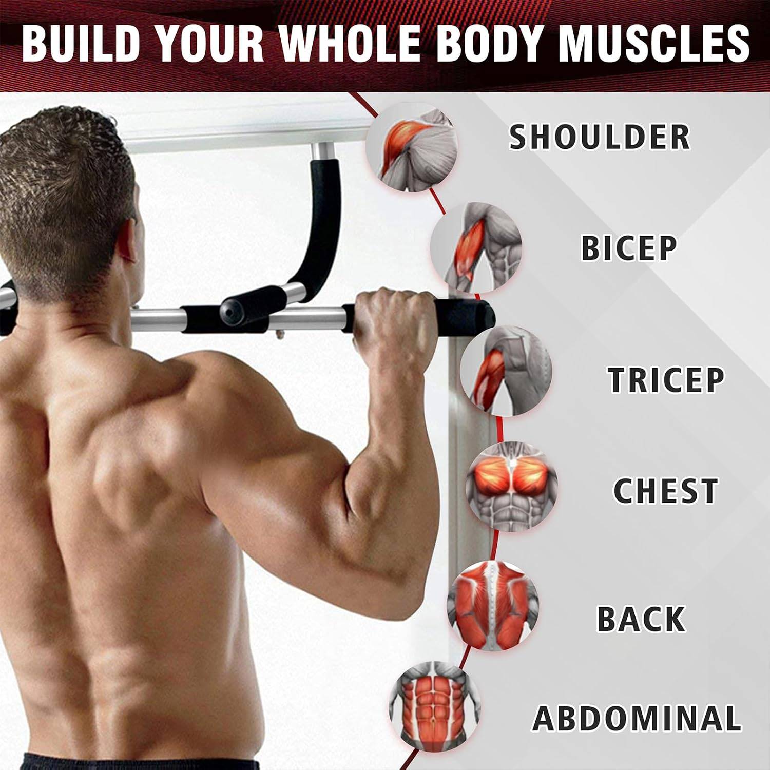 Adjustable Chin Up Bar Exercis - огляд і ціна Chin Up Doorframe