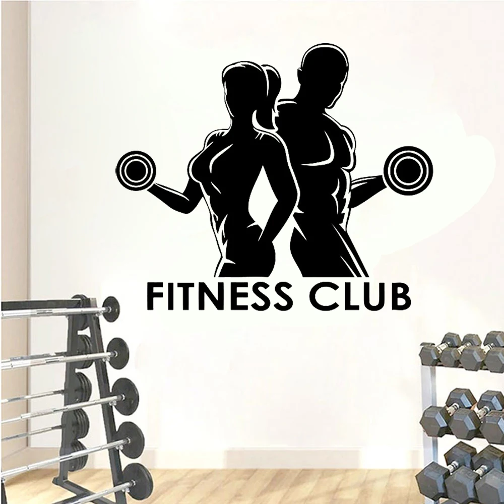Man Woman Gym Wall Stickers Fi - огляд і ціна Home Gym Aesthetic